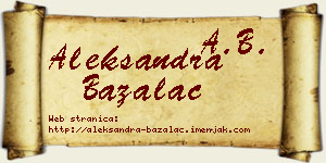 Aleksandra Bažalac vizit kartica